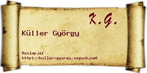 Küller György névjegykártya